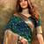green green & gold-toned floral woven design zari silk blend paithani saree