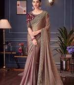 burgundy embellished embroidered pure chiffon saree