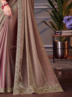 burgundy embellished embroidered pure chiffon saree 5