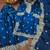 Women embroidered blue kurta with palazzo & dupatta set