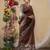 brown kantha work silk cotton tussar saree