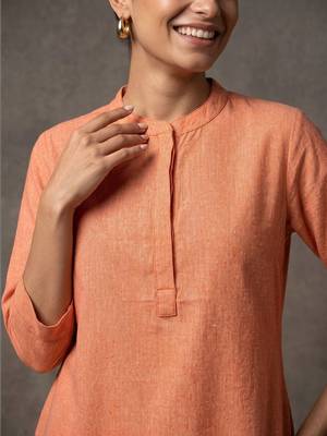 women regular cotton kurta with trousers 6