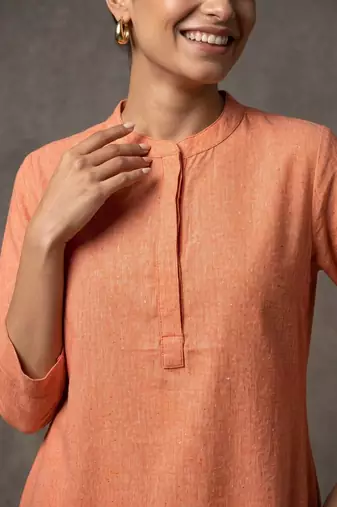 women regular cotton kurta with trousers