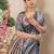 grey kantha work silk cotton tussar saree