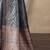 grey kantha work silk cotton tussar saree