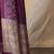 purple geometric printed kantha work silk cotton saree