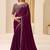 purple wine satin ethnic embellished festive wear matching blouse sarees