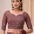 purple wine satin ethnic embellished festive wear matching blouse sarees