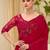 red floral sequinned satin designer saree