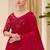 red floral sequinned satin designer saree