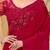 red floral sequinned satin designer saree