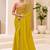 light_lime striped sequinned satin designer saree