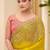 light_lime striped sequinned satin designer saree