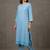 women regular cotton kurta with trousers