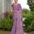 purple abstract printed sequinned pure georgette saree