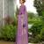 purple abstract printed sequinned pure georgette saree