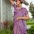 purple abstract printed sequinned pure georgette saree