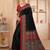 black paisley silk blend jamdani saree