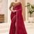 maroon maroon satin ethnic embellished festive wear matching blouse sarees