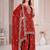 Women embroidered orange kurta with palazzo & dupatta set