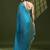 turquoise women embellished beads and stones designer saree