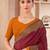 maroon floral silk blend jamdani saree