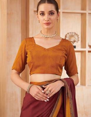 maroon floral silk blend jamdani saree 4