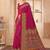 pink floral silk blend jamdani saree