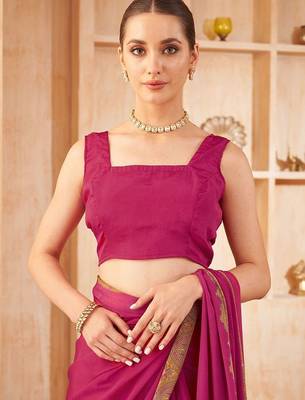 pink floral silk blend jamdani saree 4