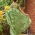 green geometric printed beads and stones pure georgette saree