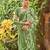 green geometric printed beads and stones pure georgette saree