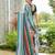 teal lehariya sequinned embellished pure georgette saree