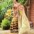 beige striped sequined pure georgette saree
