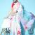 white white & blue printed satin saree