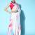 white white & blue printed satin saree