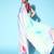 white white & blue printed satin saree