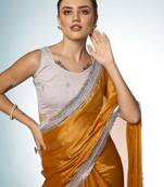 gold embellished organza saree