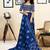 blue printed ready to wear pure cotton saree