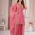 Women embroidered rani pink kurta with palazzo & dupatta set