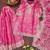 Women embroidered rani pink kurta with palazzo & dupatta set