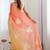 peach floral embroidered silk blend saree