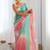 multicolor floral embroidered silk blend saree