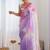 multicolor floral embroidered silk blend saree