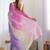 multicolor floral embroidered silk blend saree