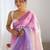 multicolor floral embroidered silk blend saree