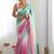 multicolor floral embroidered silk blend saree