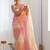 Multicolor floral embroidered silk blend saree
