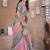 Pink floral woven design zari silk banarasi saree