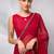 red embellished sequinned satin saree