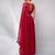 red embellished sequinned satin saree